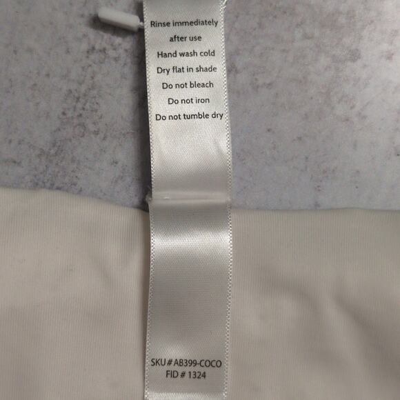 Andie 90s High Waisted Bikini Bottom Coconut (White / Cream) Textured S New - Picture 9 of 11